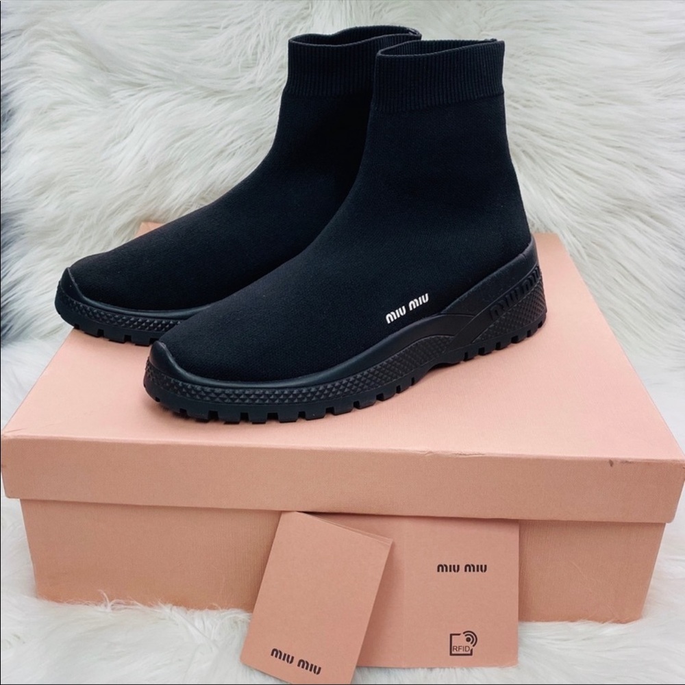 🐰🌸 MIU MIU Black Sock Sneaker 🌸🐰